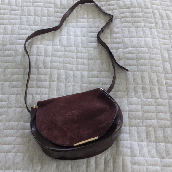 Cuyana Handbags - Cuyana Saddle Bag, burgundy colour